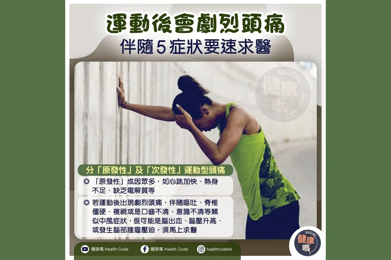 運動後會劇烈頭痛 伴隨5症狀要速求醫