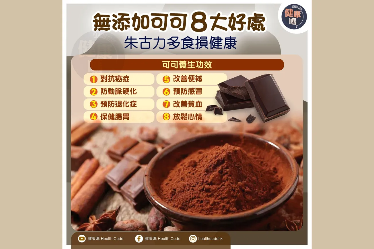 無添加可可8大好處 朱古力多食損健康