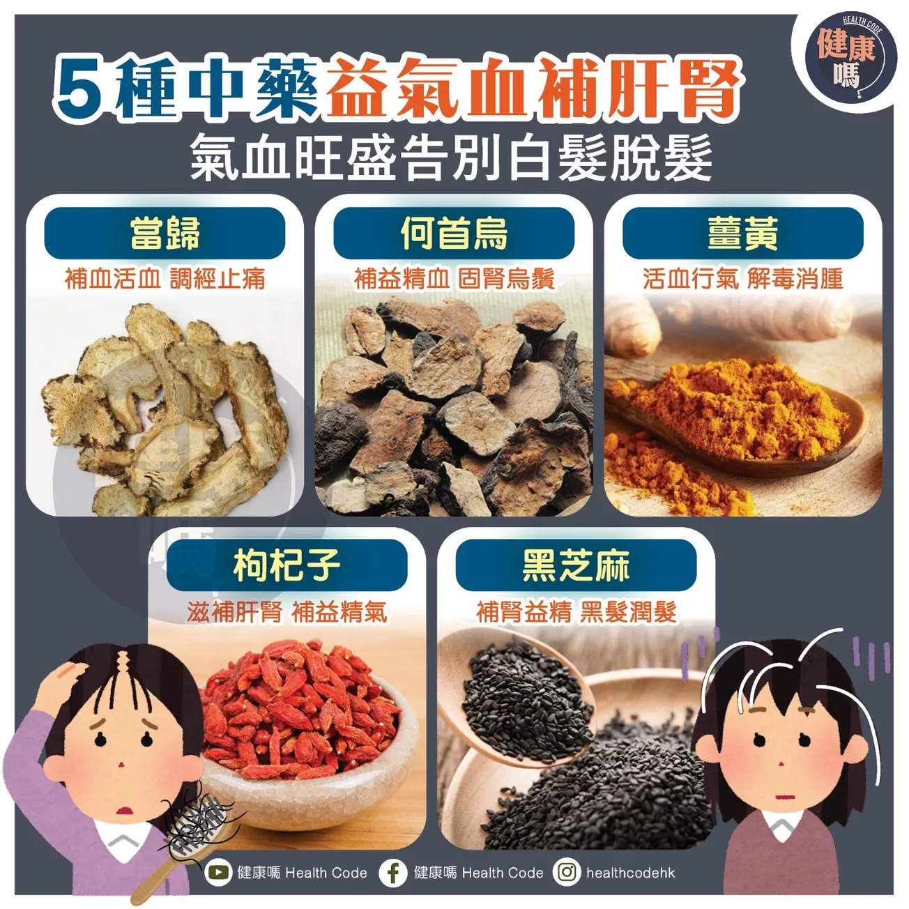 5 種中藥益氣血補肝腎 氣血旺盛告別白髮脫髮