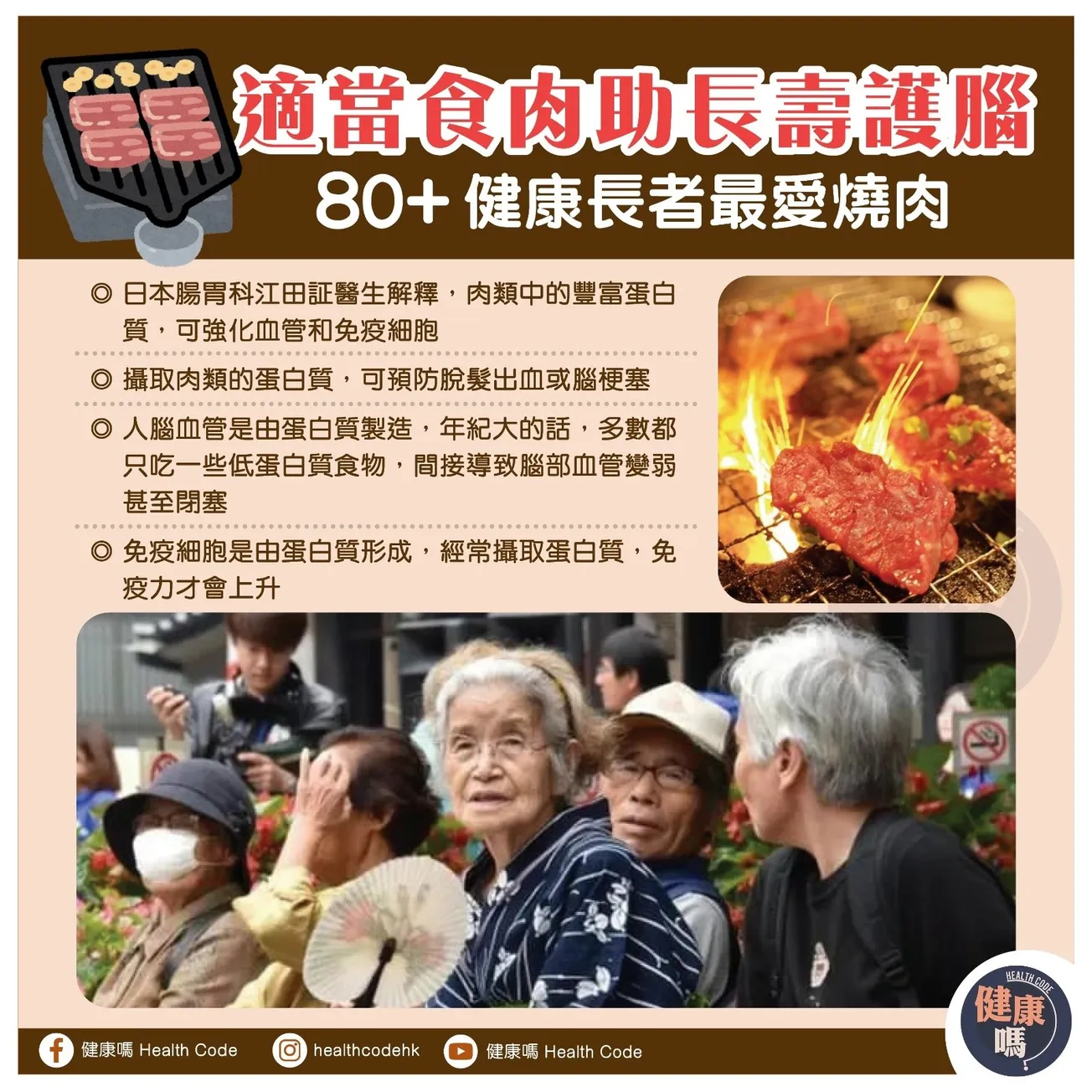 適當食肉助長壽護腦 80+ 健康長者最愛燒肉
