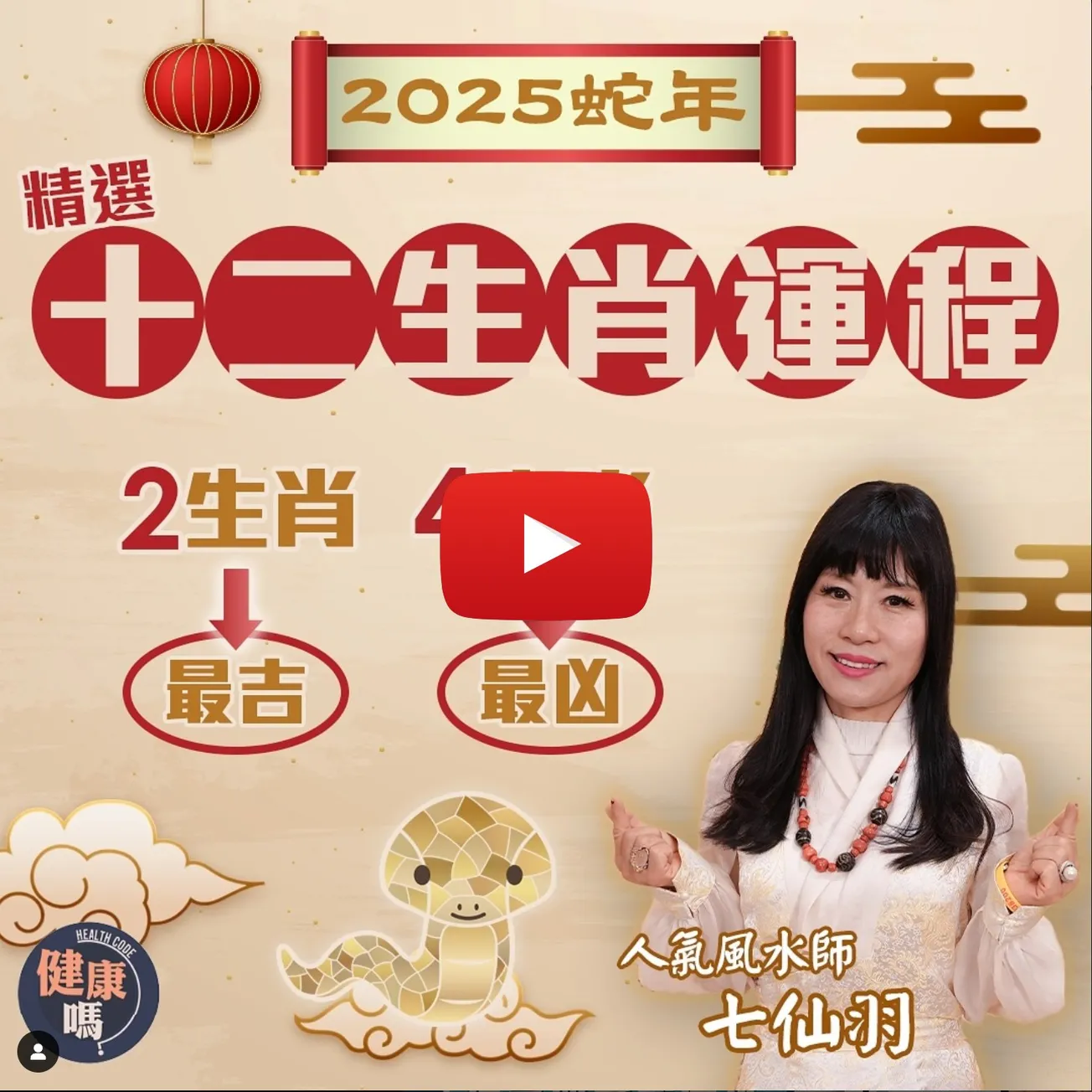 七仙羽2025蛇年生肖運程｜生肖排行榜公開 一生肖犯太歲仍有運行｜改變磁場催運有法 健康財富姻緣精選