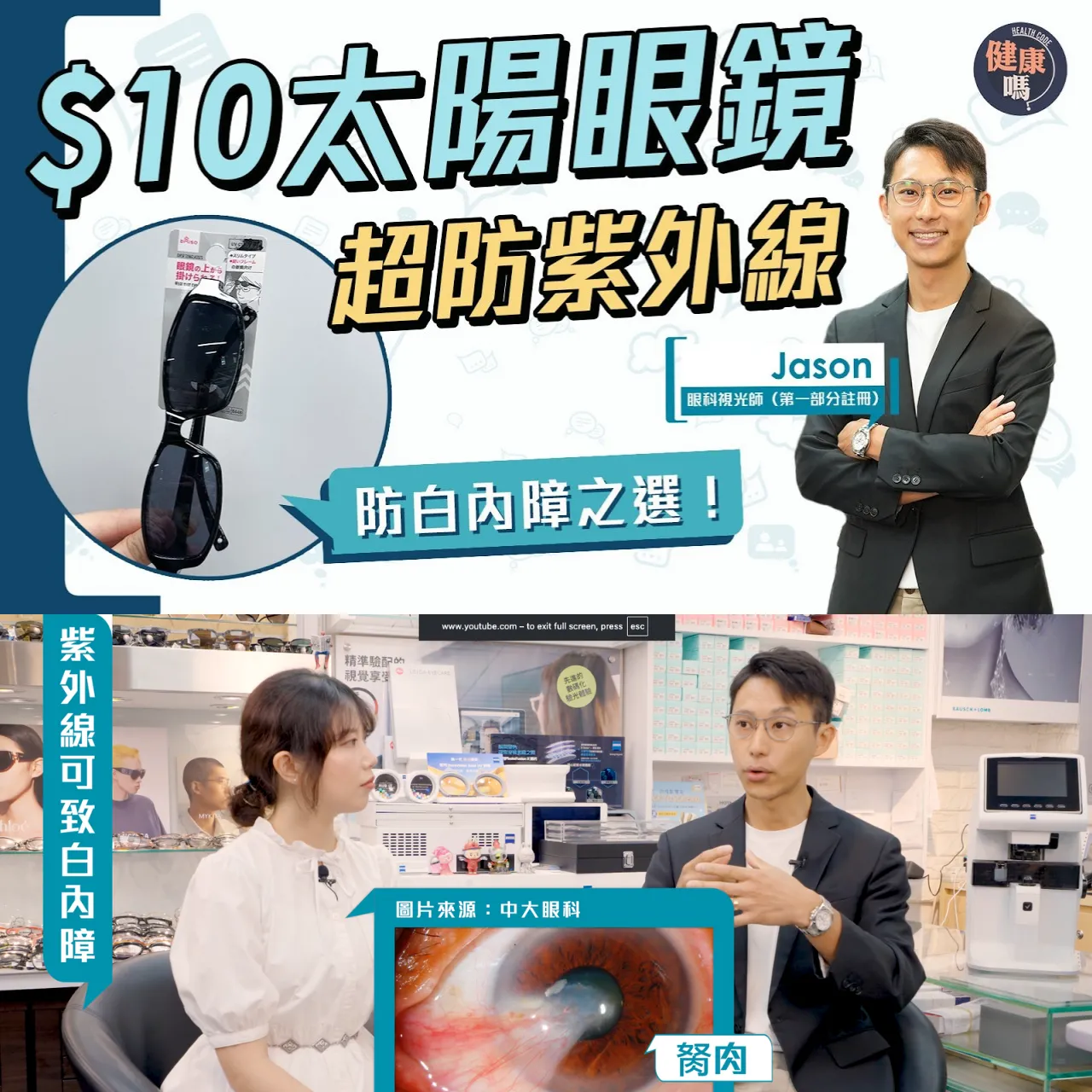 $10勝$600太陽眼鏡！防UV竟與鏡片顏色無關｜深色不防紫外線眼鏡可致白內障 1標籤即合格｜做完眼部手術戴哪款？註冊視光師教選太陽眼鏡